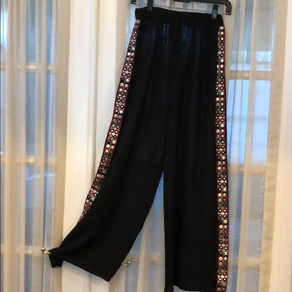 NWT Amy Lou Wide Leg Side Ribbon Detail Pant - Picture 1 of 6